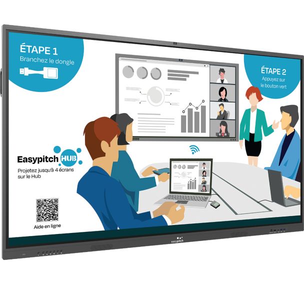 Ecran Numerique Interactif 65'' HUB avec caméra intégrée - Easypitch