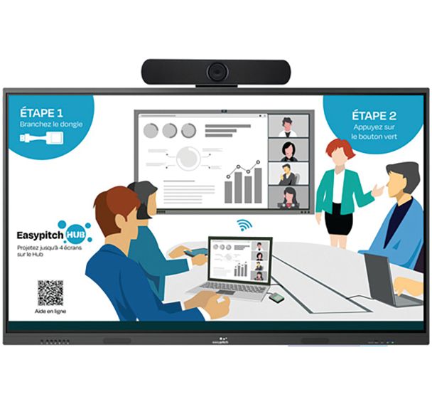 Ecran Numerique Interactif HUB 75''/86'' avec caméra - Easypitch