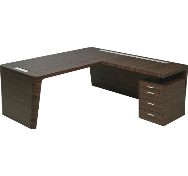 Ensemble bureau-retour sur caisson gamme X10 - 230 cm - Quadrifoglio