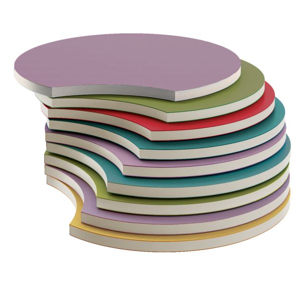 Ensemble de 9 coussins Rainbow Ø60x5h H.
