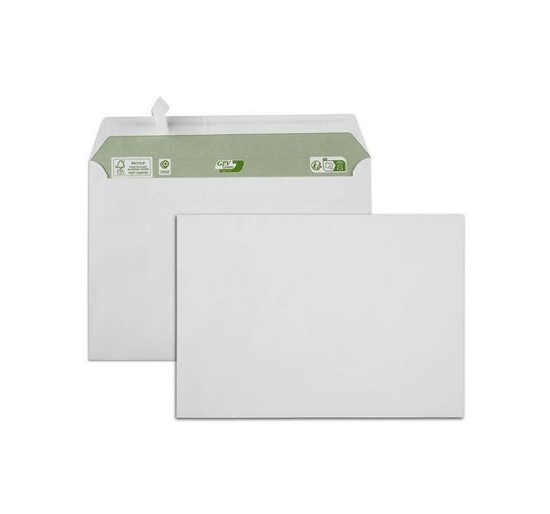 Enveloppe blanche recyclé 80g avec ou sans - Gpv Green