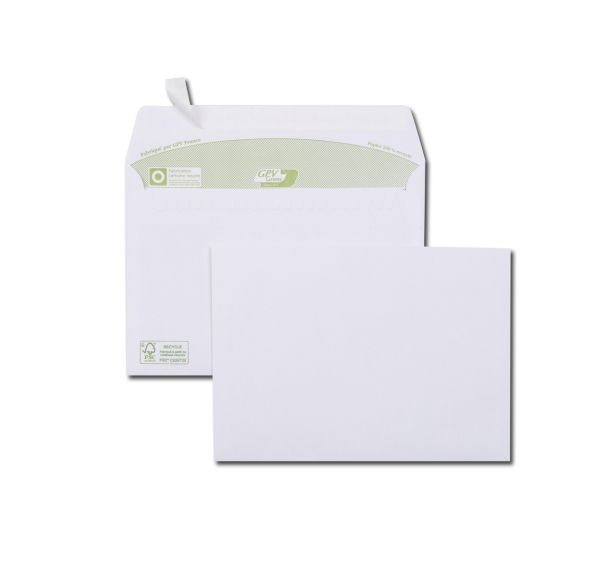 Enveloppe blanche recyclée 114x162 mm 80 gr extra blanche (Boite de 500)