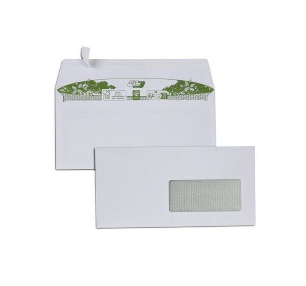 Enveloppe extra blanche 90g bande de protection fenêtre - Era Pure