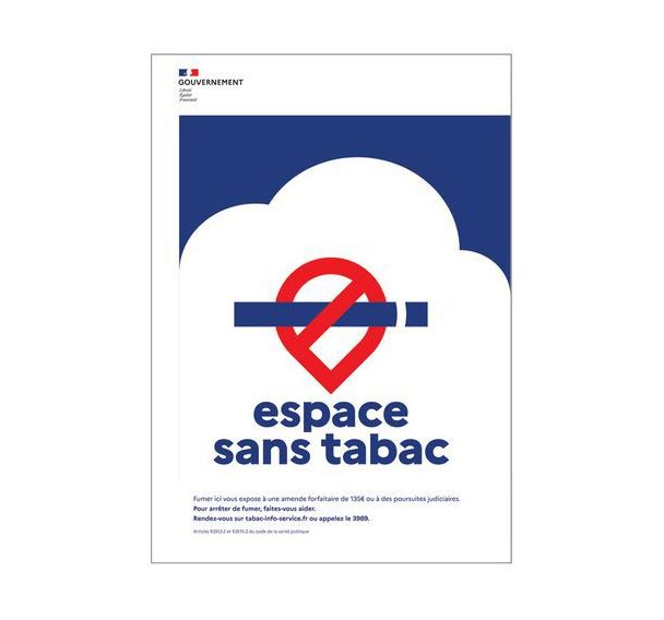 Espace sans tabac aluminium - Kaptorama