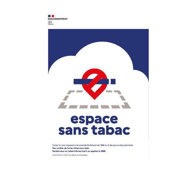 Espace sans tabac zone localisée aluminium - Kaptorama