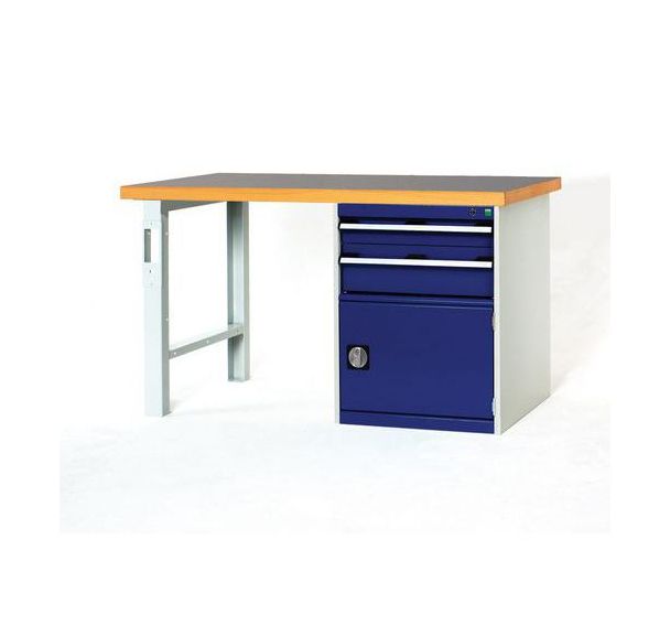 Établi Cubio Combi avec 2 tiroirs + 1 armoire - Largeur 150 cm - Polyrey