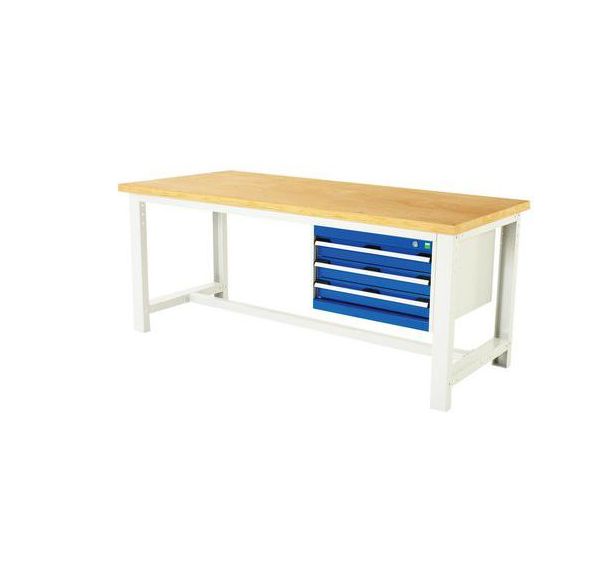 Établi Cubio avec 3 tiroirs - Largeur 200 cm - Multiplis