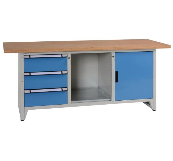 Etabli compact 3 tiroirs, 1 niche, 1 porte - Thurmetall