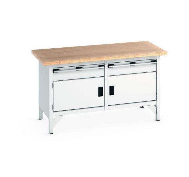 Etabli en hêtre Cubio - 2 portes - 2 tiroirs - L1500mm - Bott