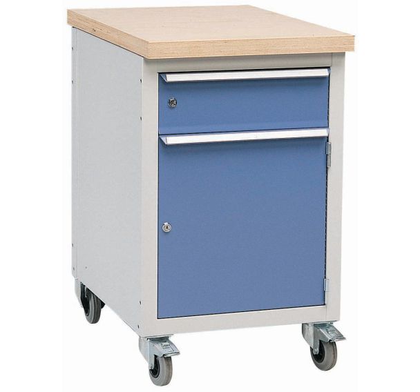 Etabli mobile Modul - 1 tiroir, 1 porte - Plt:caoutchouc