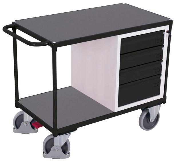 Établi mobile avec 2 plateaux