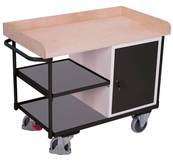 Établi mobile avec 3 plateaux