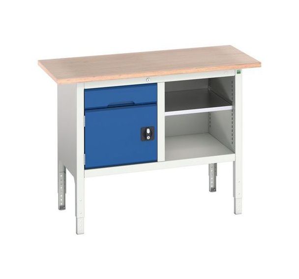 Etabli monobloc Verso 1250x600x830-930mm - Bott