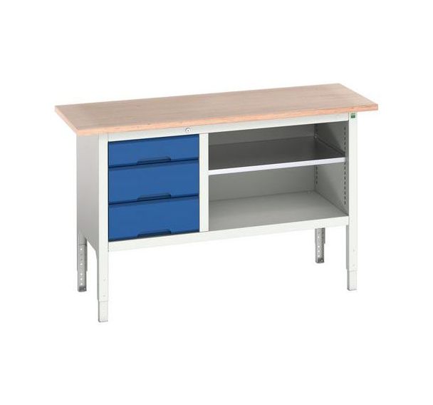 Etabli monobloc Verso 1500x600x-830-930mm - Bott