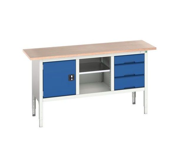 Etabli monobloc Verso 1750x600x830-930mm - Bott