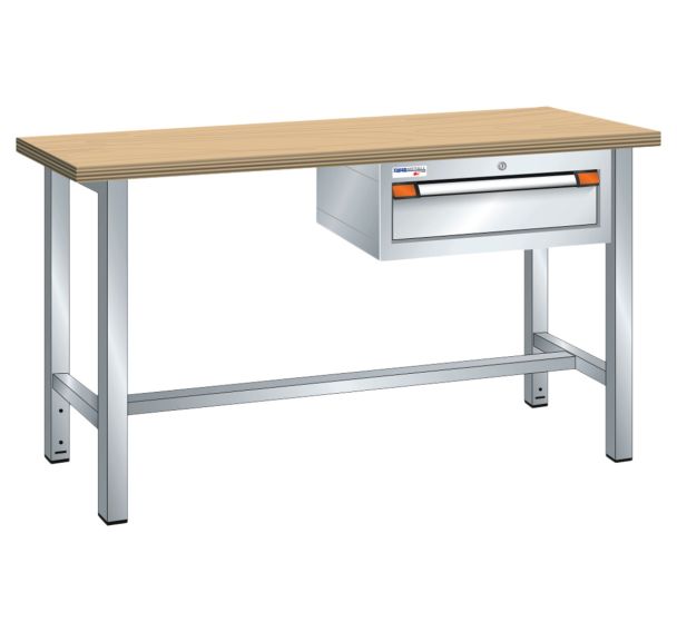 Etabli plateau multiplex prof. 70 cm haut. 84 cm 1 tiroir - Thurmetall