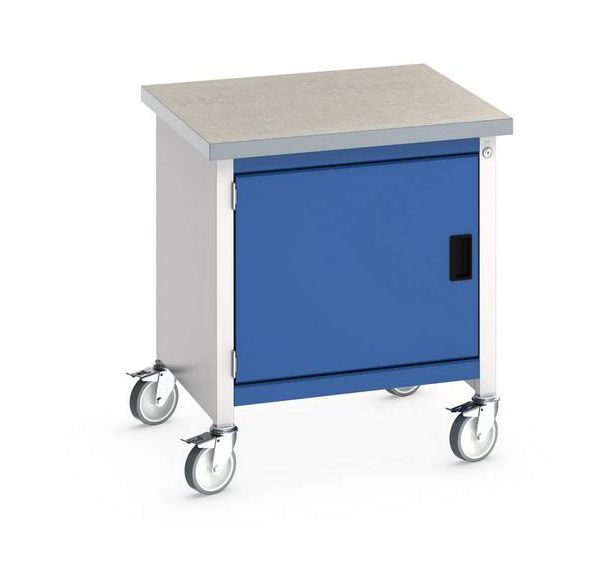 Etabli roulant monobloc Cubio - plateau Linoléum 1 porte - Bott