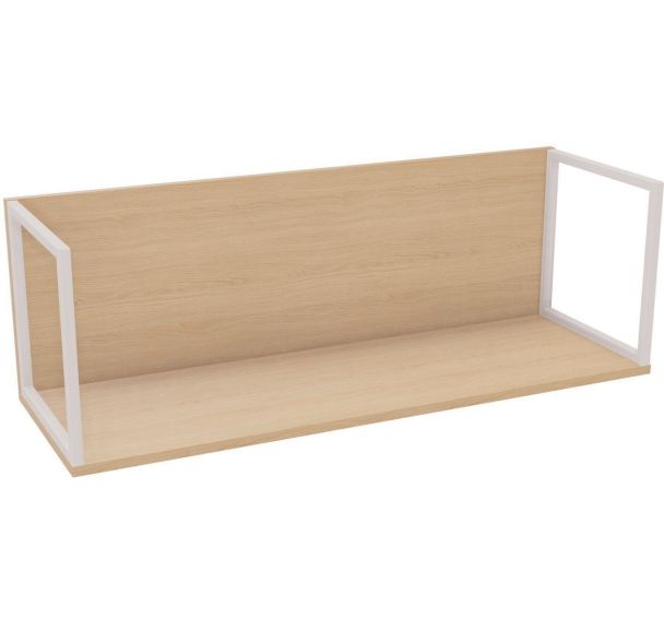 Etagère L120xP40xH40cm en métal blanc chêne clair