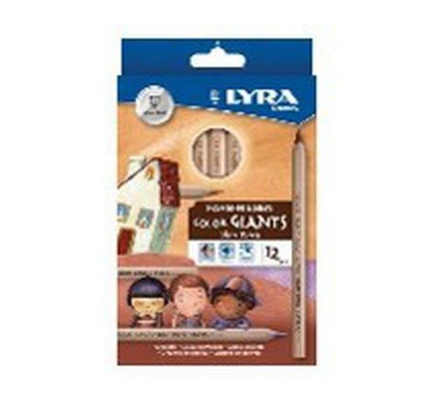 Etui 12 crayons géants couleurs Lyra couleurs de peau