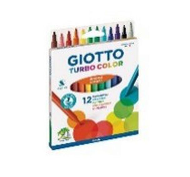 Etui carton 12 feutres assortis Turbocolor Giotto pointe 2.8 mm