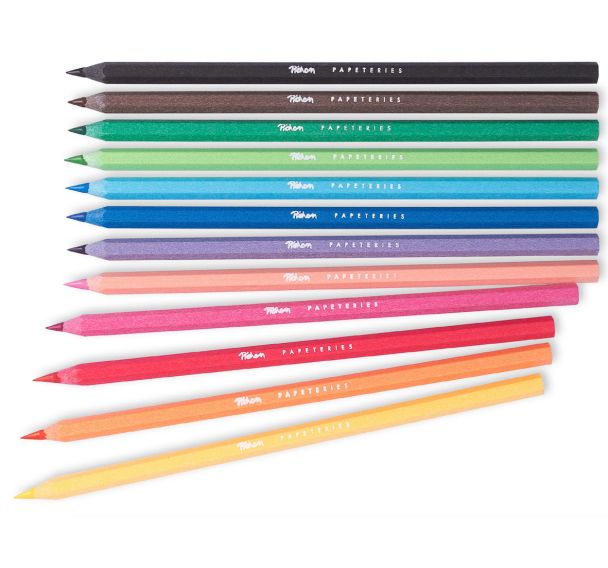 Etui de 12 crayons couleurs 18 cm résine Pichon