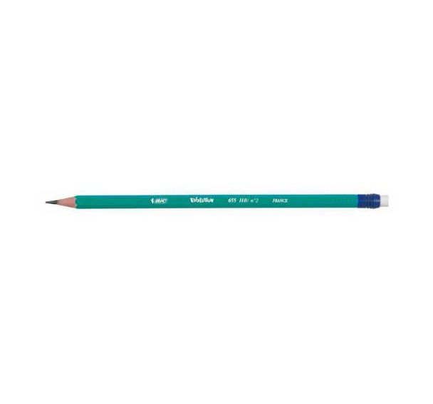 Etui de 12 crayons noirs HB Evolution 655 bout gomme