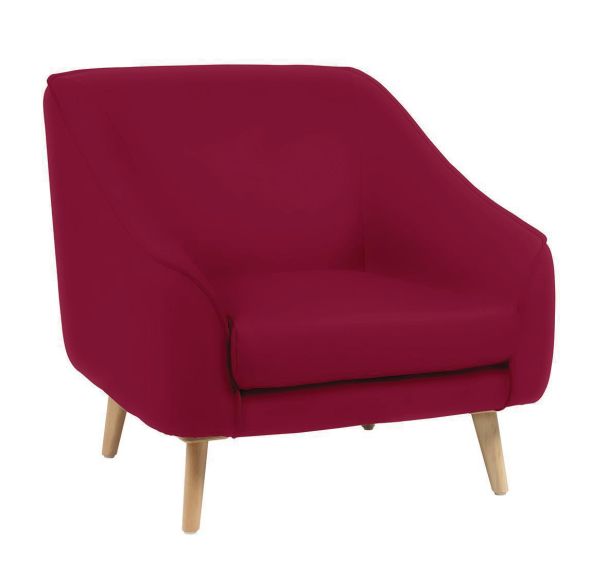 Fauteuil AYA enduit PVC non feu M1 pied bois - GGI