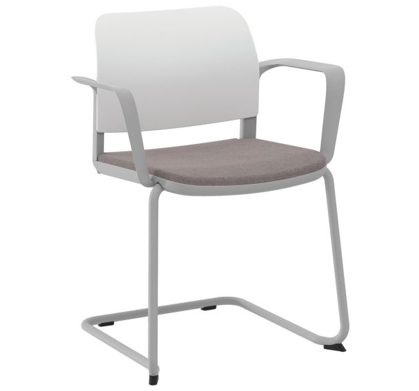 Fauteuil Adio accoud. polypro. assise tissu non feu piét. luge - Sokoa