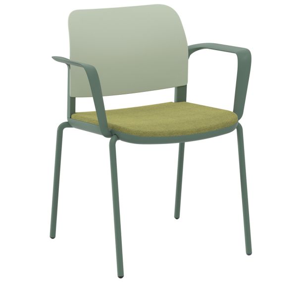 Fauteuil Adio dos. polypro. assise tissu non feu 4 pieds - Sokoa