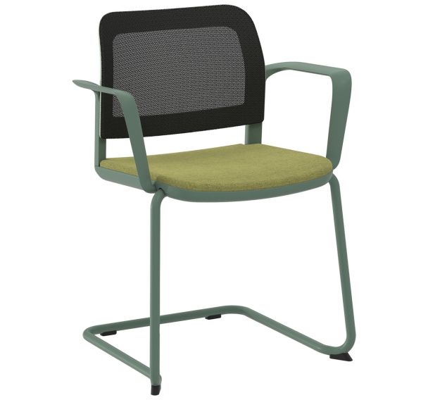 Fauteuil Adio dos. résille assise tissu non feu piét. luge - Sokoa