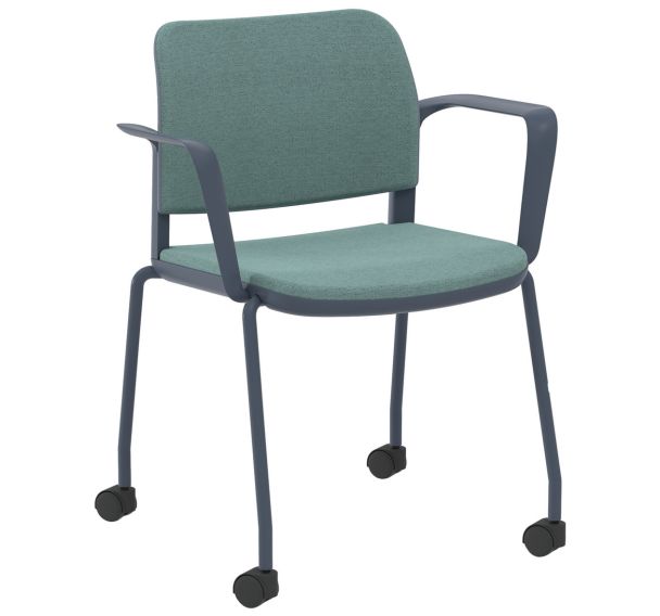Fauteuil Adio dossier et assise tissu non feu 4 roulettes - Sokoa