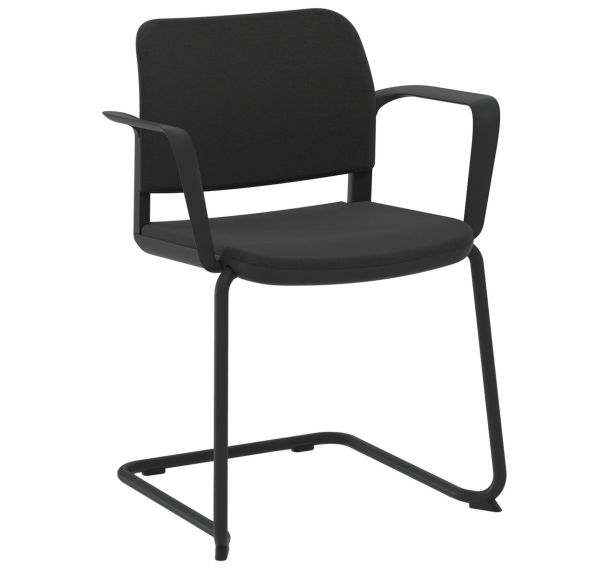 Fauteuil Adio dossier et assise tissu non feu piétement Luge - Sokoa