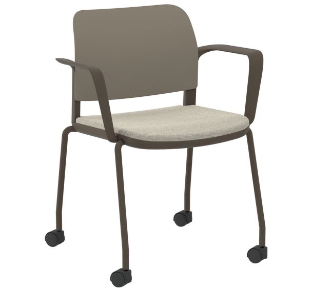 Fauteuil Adio polypro. assise tissu non feu 4 roulettes - Sokoa