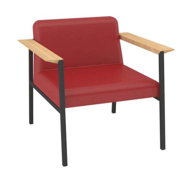 Fauteuil Amalti enduit PVC pied gris - Quadrifoglio