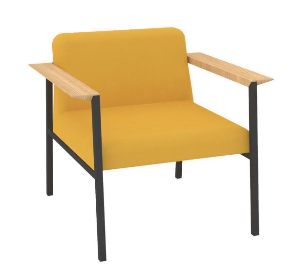 Fauteuil Amalti tissu polyester pied gris - Quadrifoglio