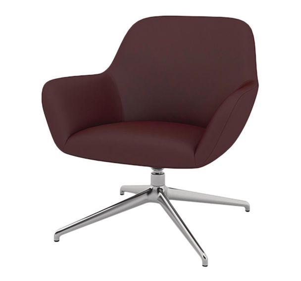 Fauteuil City dossier bas enduit PVC M1 pied alu - Quadrifoglio