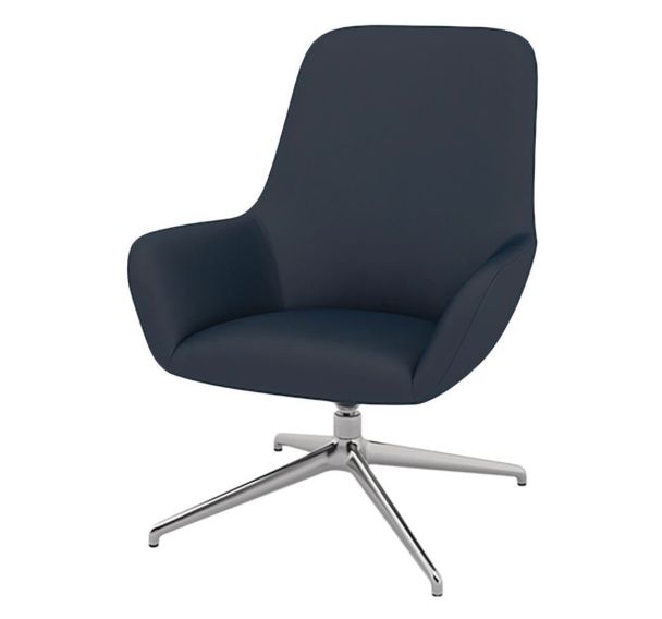 Fauteuil City dossier moyen enduit PVC M1 pied alu - Quadrifoglio