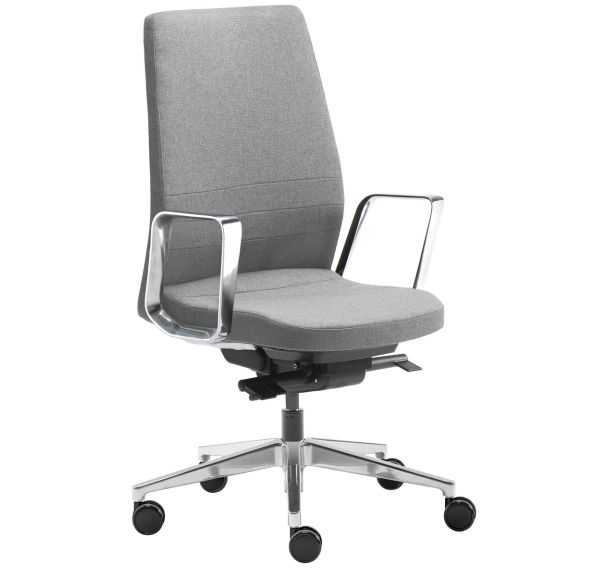 Fauteuil Eden tissu pied accoudoir aluminium brosé - Sokoa