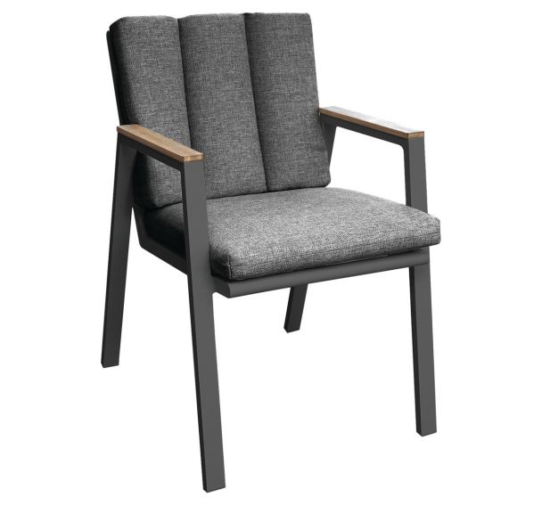 Fauteuil Leather teck/alu coussin - Proloisirs