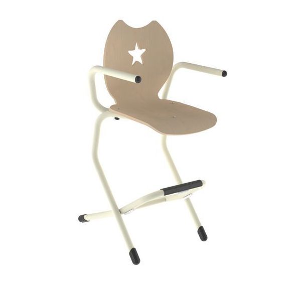Fauteuil Lila double AST maternelle-T7 coque Etoile bois - Mobidecor