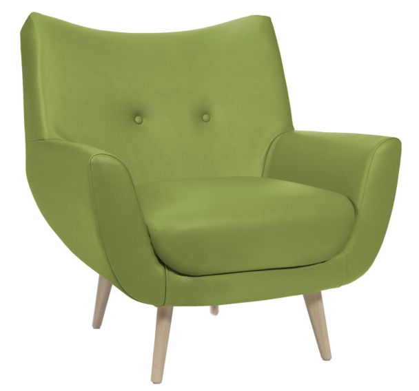 Fauteuil Luzy pieds bois tissu enduit PVC M1 - GGI