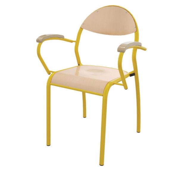 Fauteuil Rondo'o 4 pieds accotoirs hêtre - Mobidecor