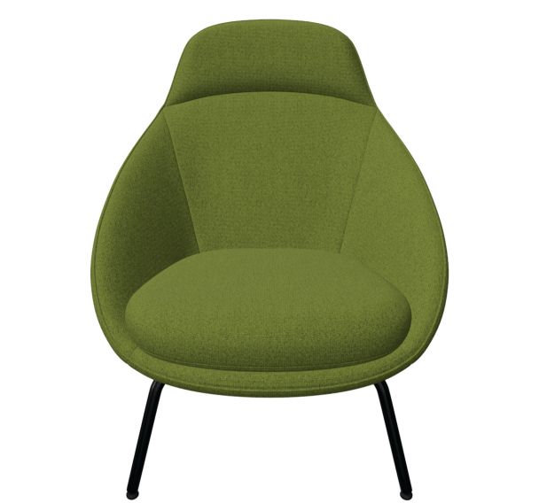 Fauteuil Scadio 4 pieds dos bas assise tissu polyester - Nowy Styl