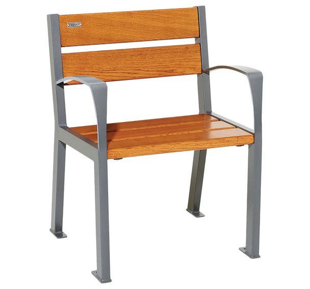 Fauteuil Silaos 5 lames structure acier assise/dossier bois - Procity