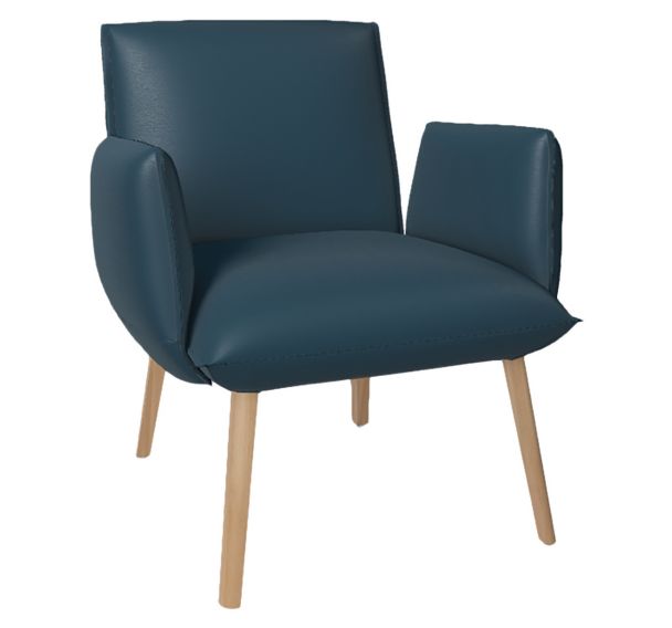 Fauteuil Soda accoudoirs bouton tissu enduit vinyl Valencia - Mobitec