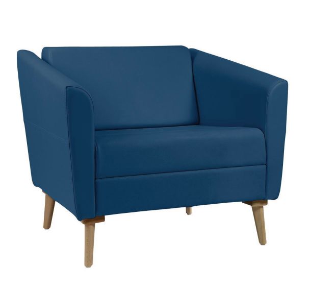 Fauteuil Wind dos bas pied bois tissu enduit PVC M1 - GGI