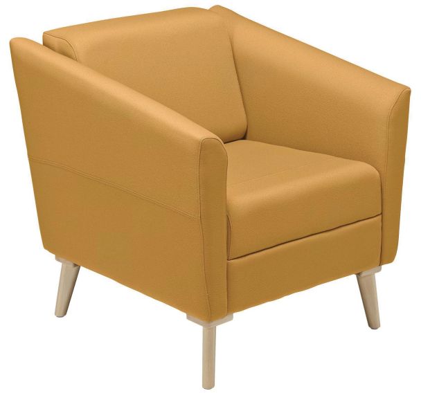 Fauteuil Wind dos bas pied bois tissu polyester 100% recyclé - GGI