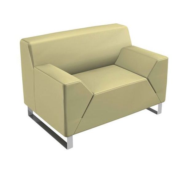 Fauteuil accueil Asso 1 place piètement chromé enduit PVC-Quadrifoglio