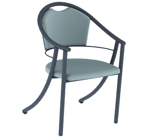 Fauteuil bridge 280 alu/mousse tissu ginkgo - Mobidecor