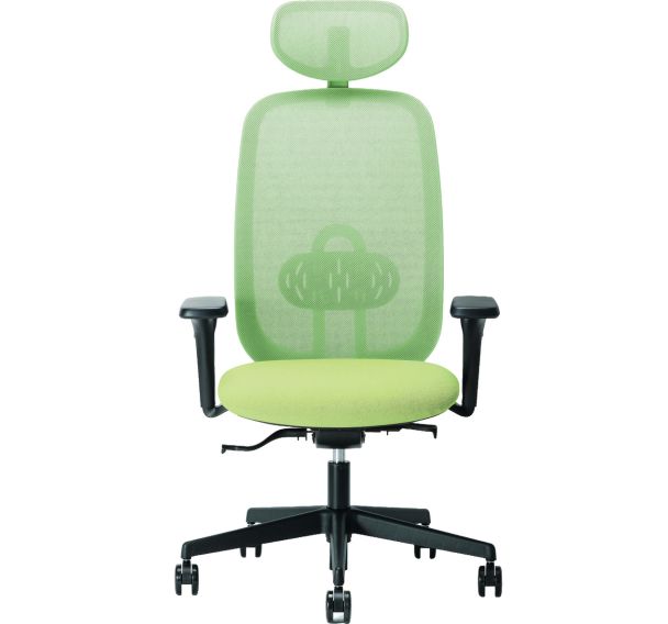 Fauteuil bureau Clipper dos.résil noir acc.4D+têt. translation assise
